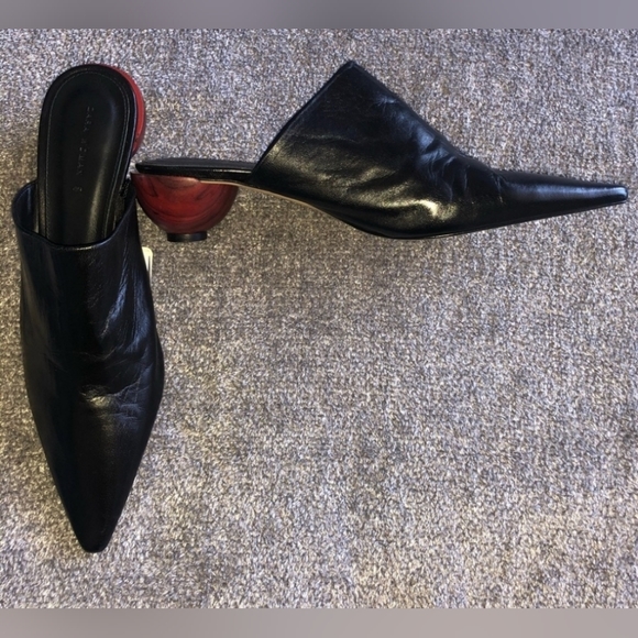 Zara Shoes - Statement Leather mules with protective bag